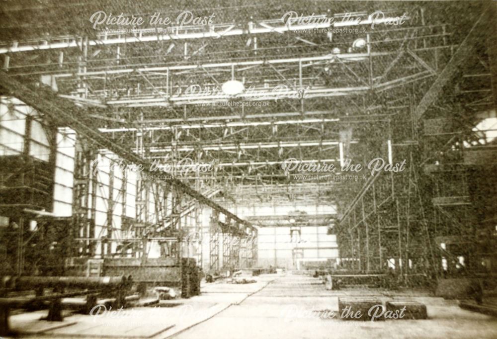 Interior of the main shop at the Sand Spun Plant