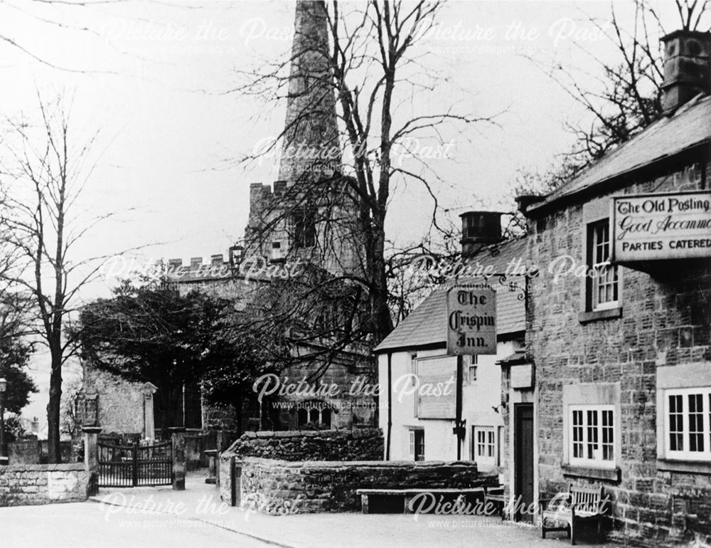 The Crispin Inn and All Saints, Church Street, Ashover, c 1940s