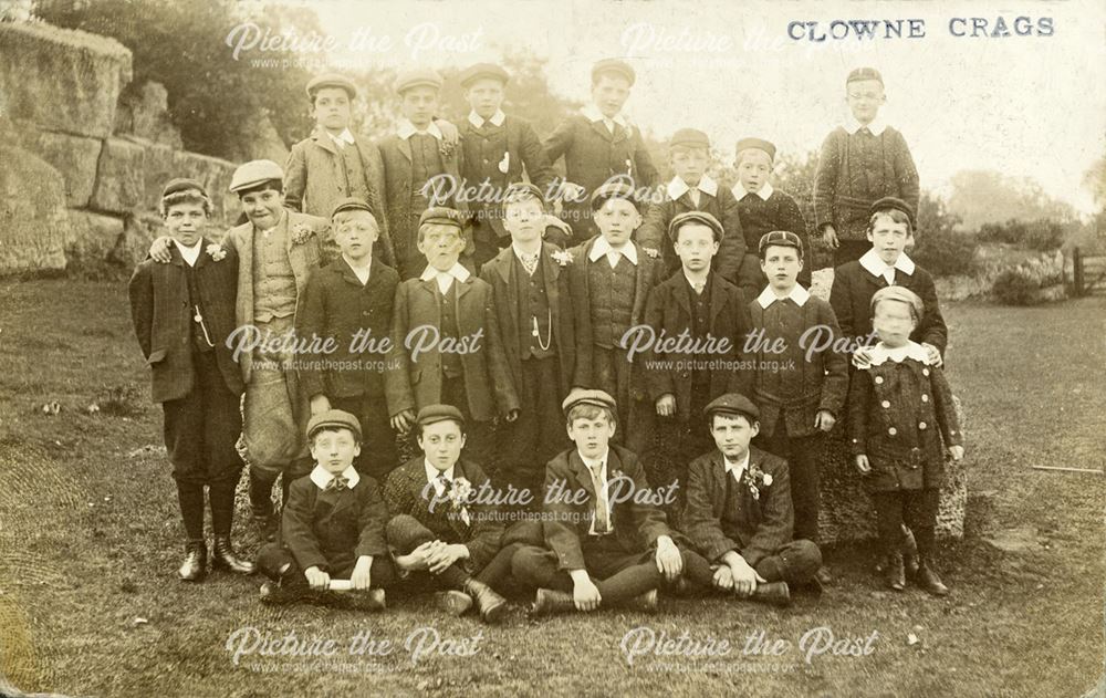 Group of Boys at Clowne Crags, Clowne, c 1910