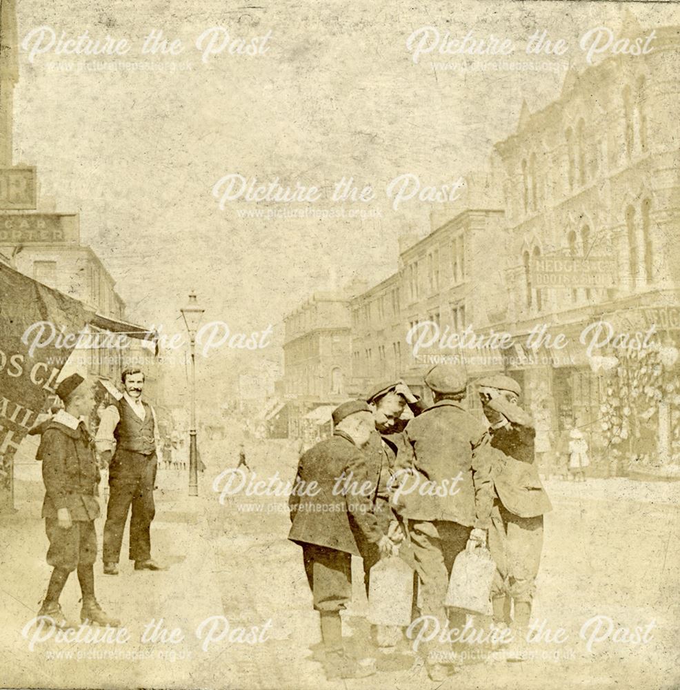 Energetic Errand Boys, Bath Street, Ilkeston, c 1900