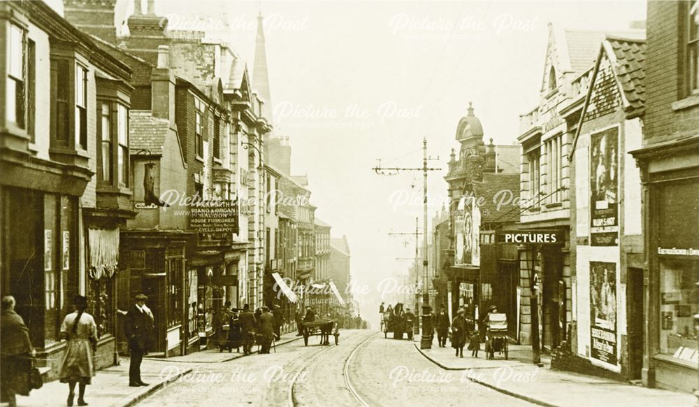 View North from Mount Street, Bath Street, Ilkeston, c 1900