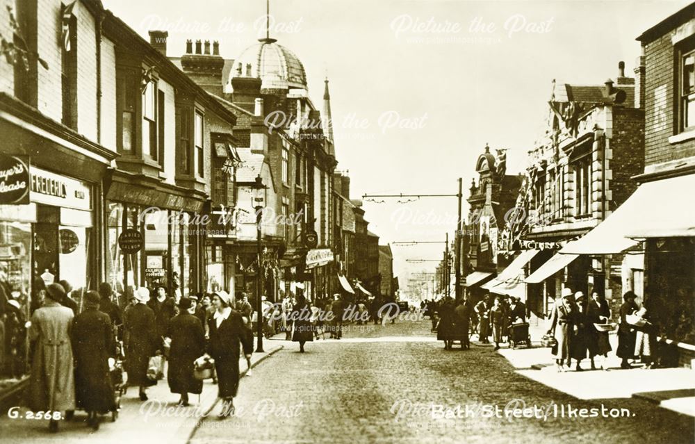 Looking north, Bath Street, Ilkeston, 1936-37