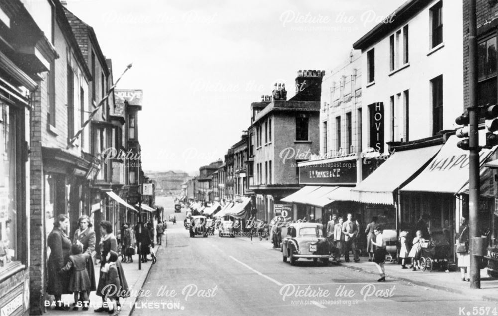 Looking North, Bath Street, Ilkeston, c 1958