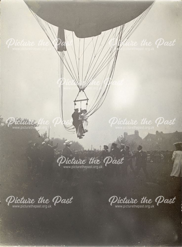 Hot Air Balloon and Parachute Display, Flower Show, Ilkeston, c 1894