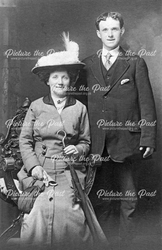 Mr W Bamford and His Sister Helen, Marehay, 1912