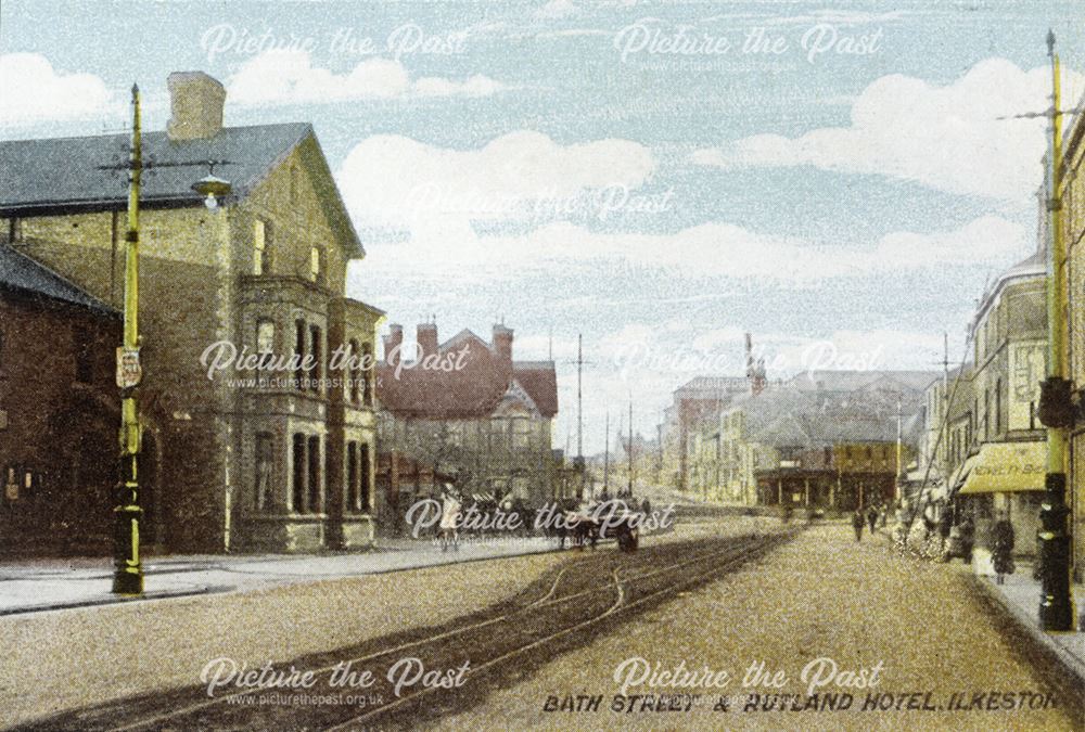 Looking North Bath Street, Ilkeston, c 1920