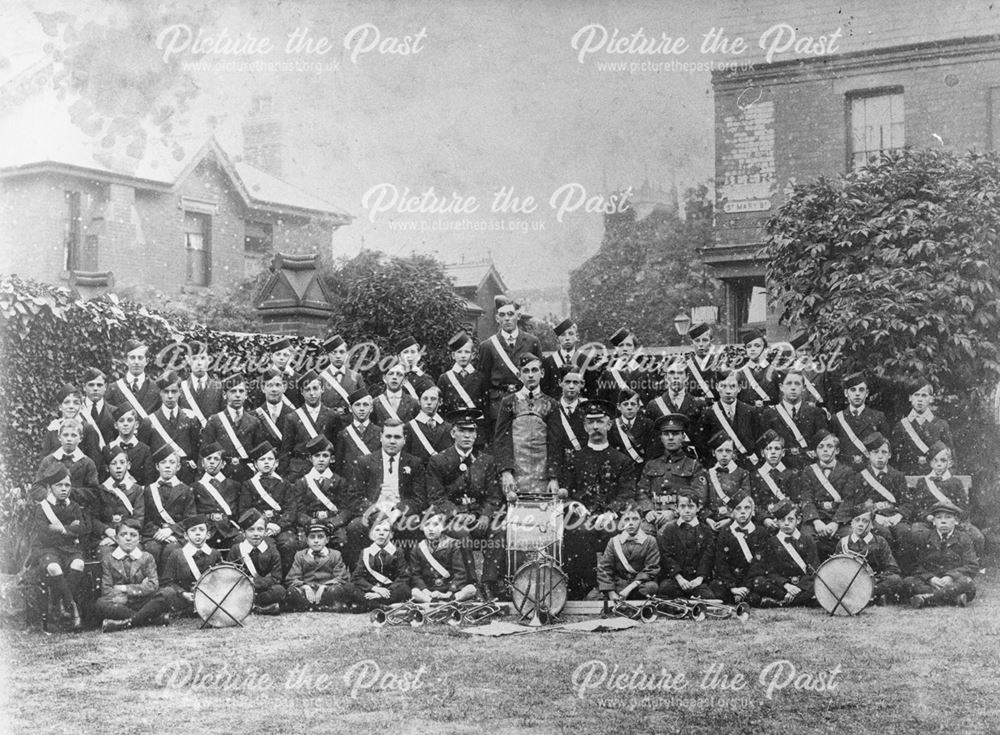 Central Methodist Church Band, The Manse, St. Mary's Street, Ilkeston, c 1920