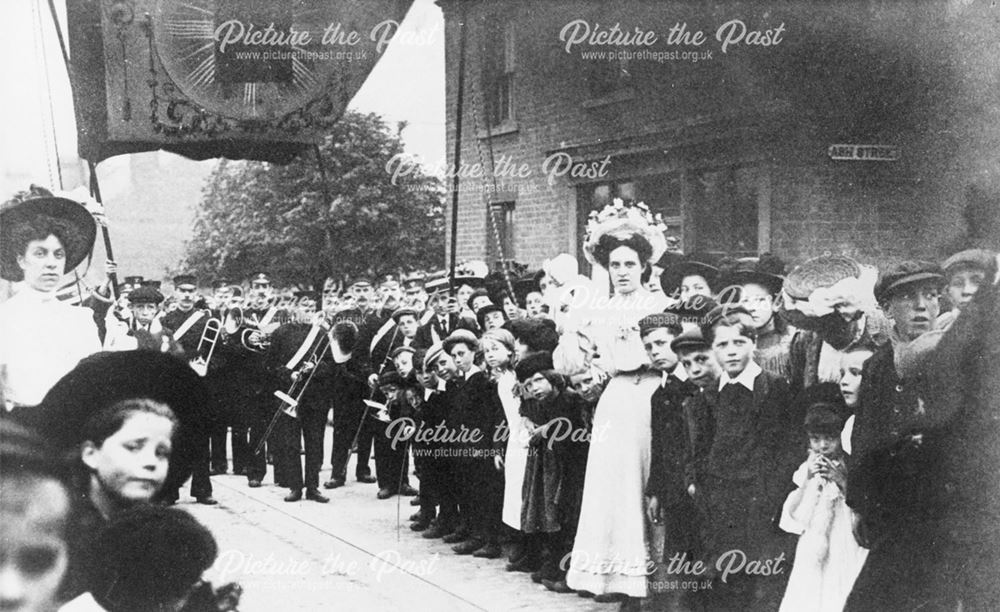 Bridge Street  Primitive Methodist Church Band, Cotmanhay Road, Cotmanhay, Ilkeston, 1910