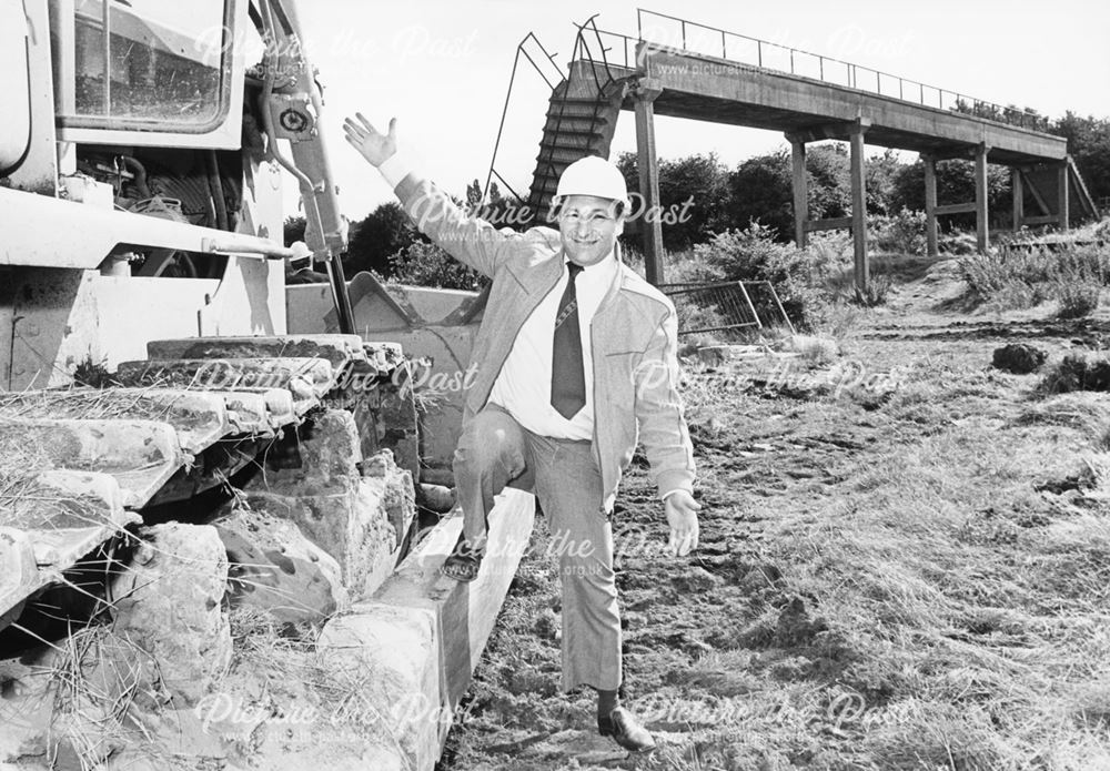 David Bookbinder of Derbyshire County Council at Manners Bridge, Ilkeston, 1982