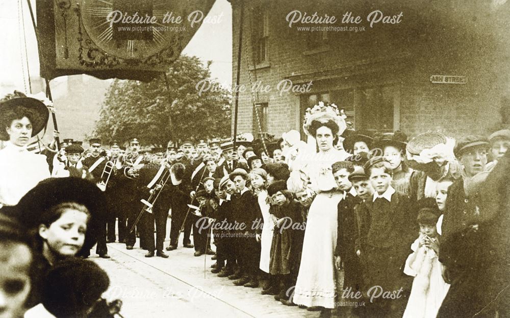 Cotmanhay Road Parade, Cotmanhay, Ilkeston, c 1905