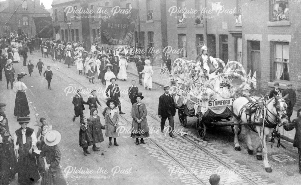 Lifeboat Sunday Parade, Cotmanhay Road, Ilkeston, 1909