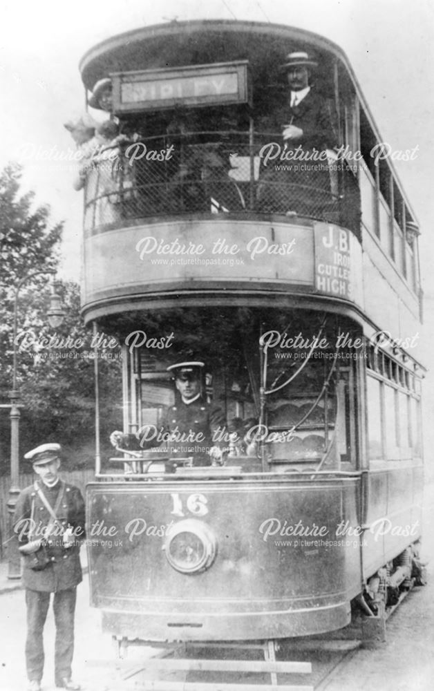 The Ripley - Nottingham Tram, Heanor, c 1905