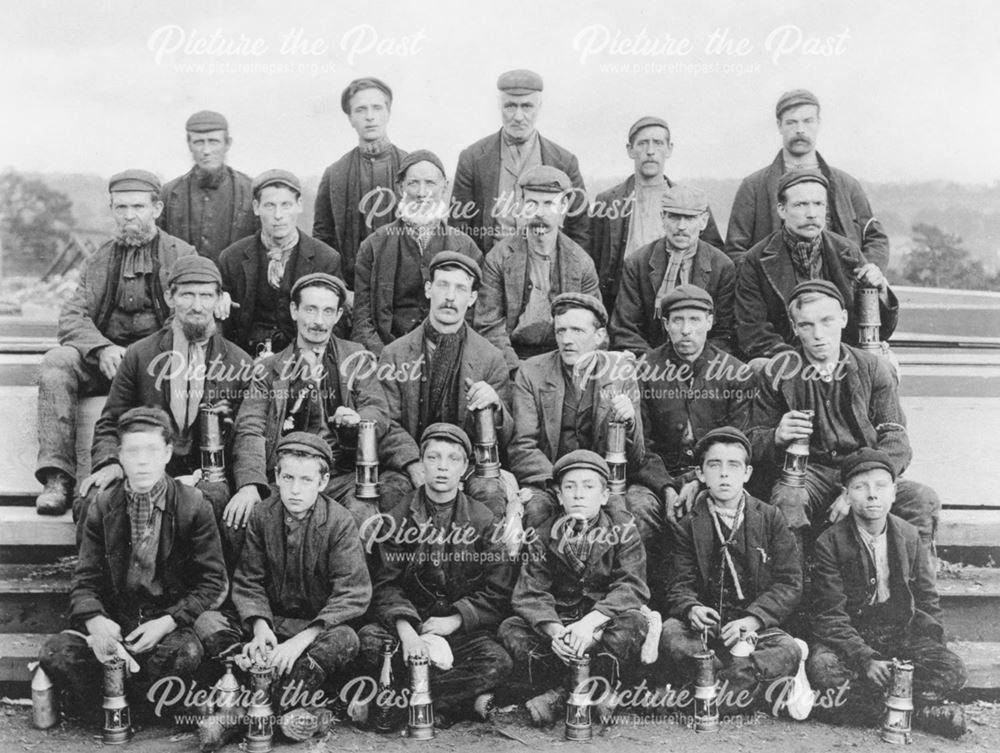 Workmen and Child Workers, Denby Colliery, 1898
