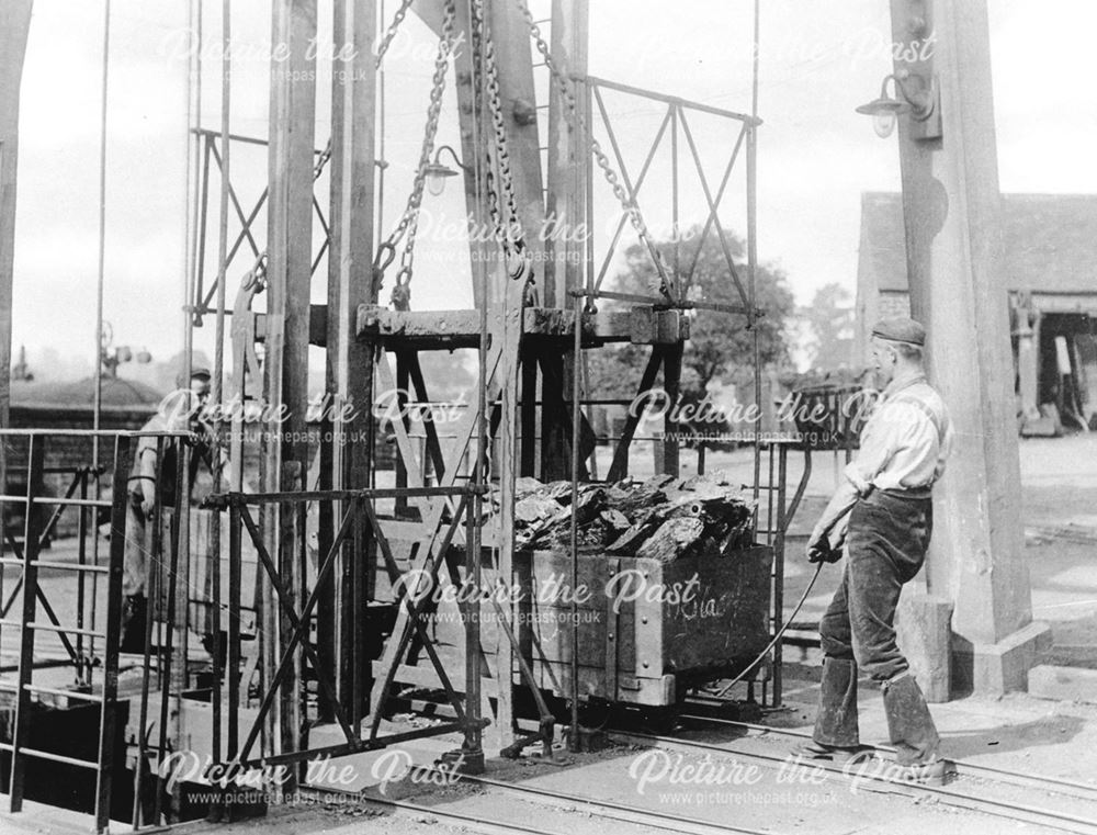 A Banksman Unloading, Denby Colliery, 1898