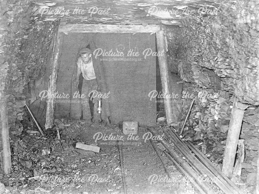 Entering the Brattice, Denby Colliery, 1898