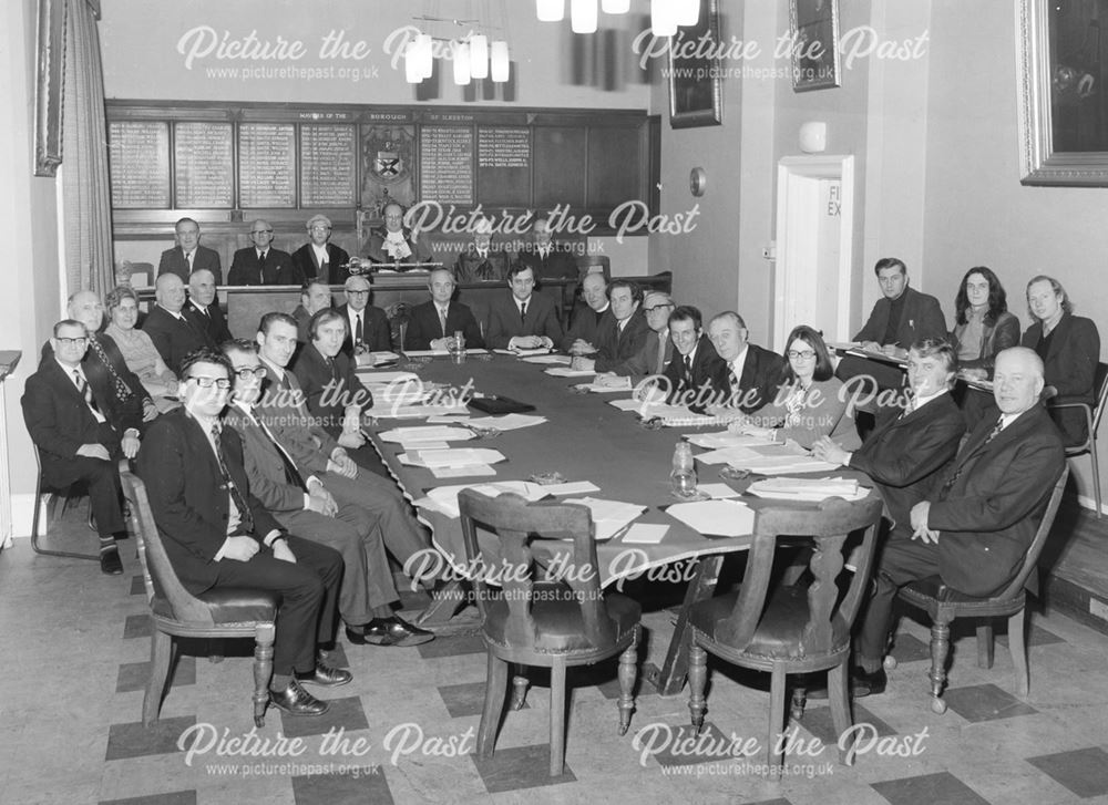 Borough Council final meeting, Ilkeston, 1974