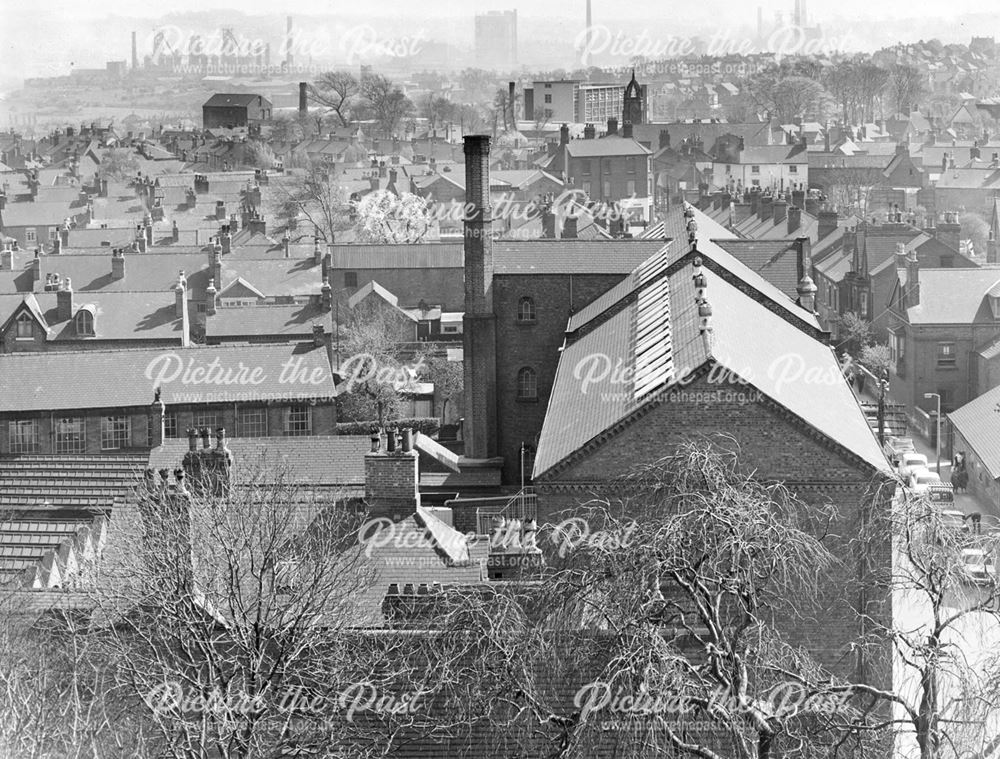 View from St Mary's Church Tower, Ilkeston, 1968