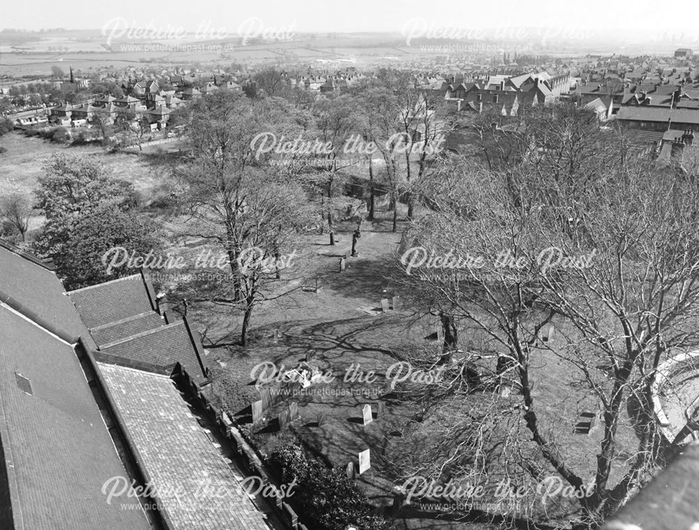 View from St Mary's Church Tower, Ilkeston, 1968