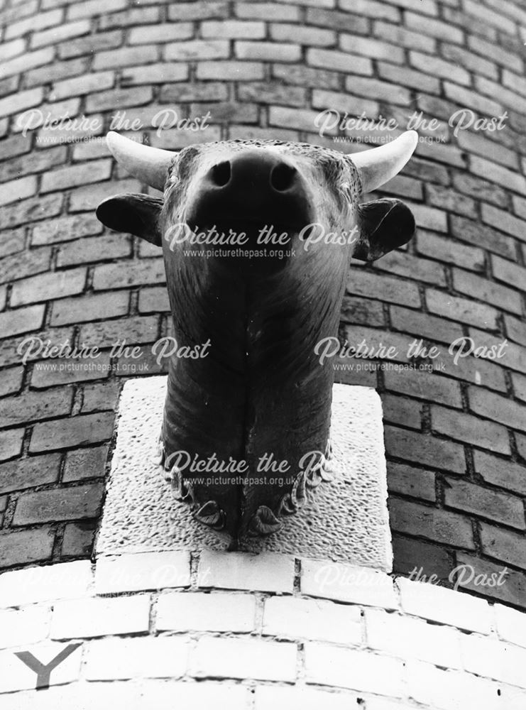 Bulls Head Shop Sign, Station Road, Ilkeston, 1972