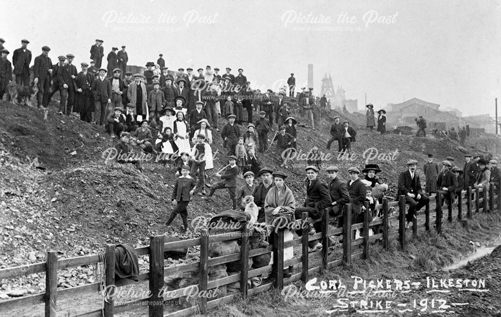 Coal Pickers on Strike at Cossall Colliery, c 1912