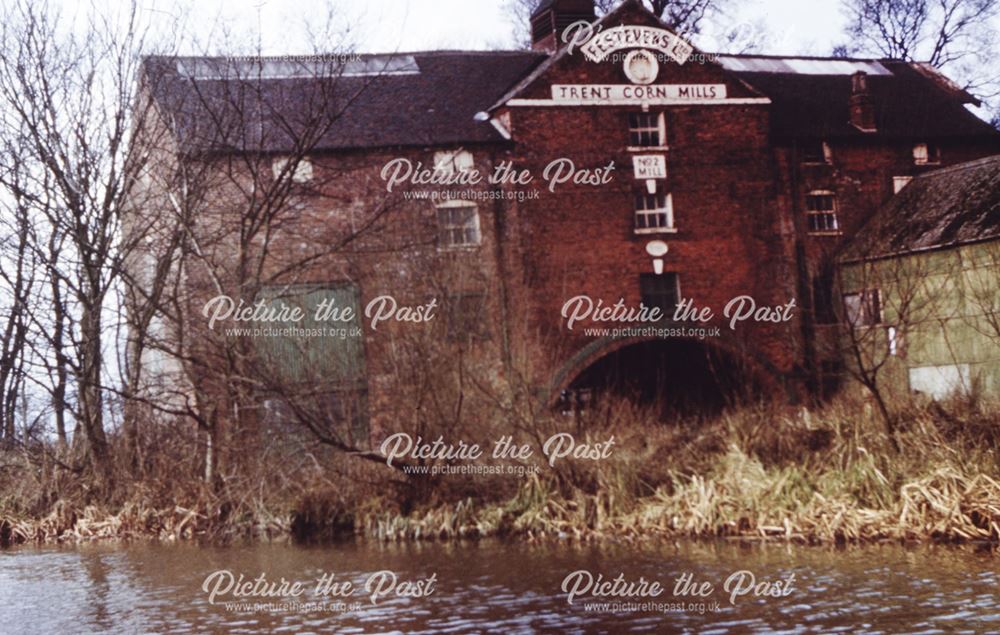 Trent Corn Mills No 2 on the Trent and Mersey Canal, Shardlow, c 1970s