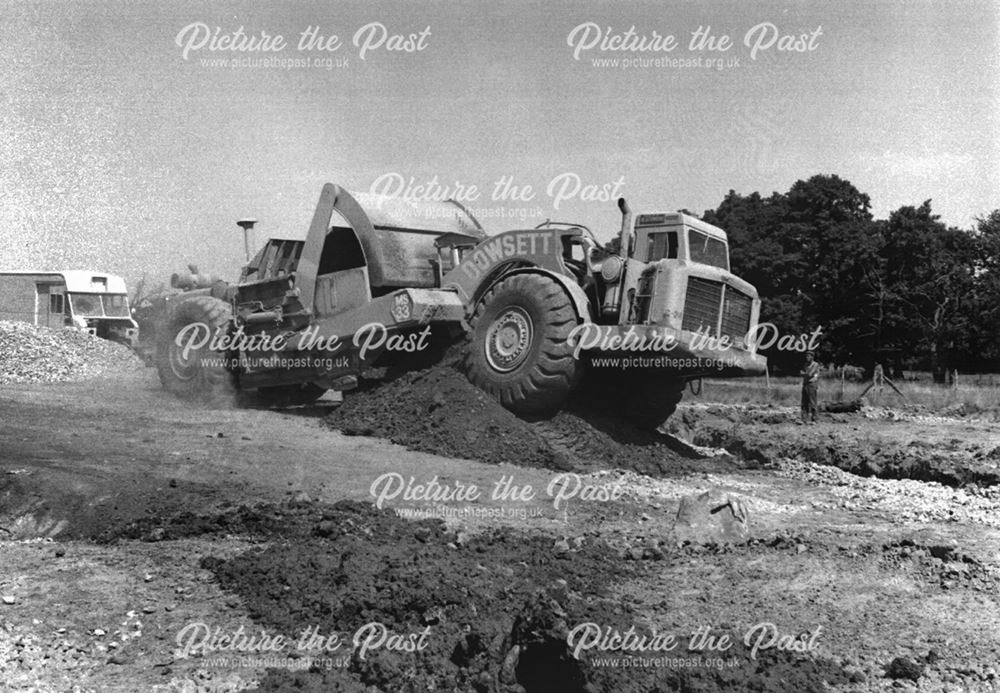 Dowsett Bulldozer, A38 Construction Site, Ripley, 1976