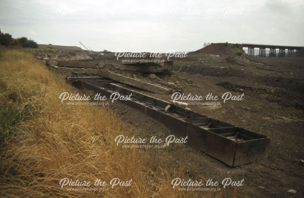 Girders from railway bridge over the Nottingham Canal, Awsworth, 1979