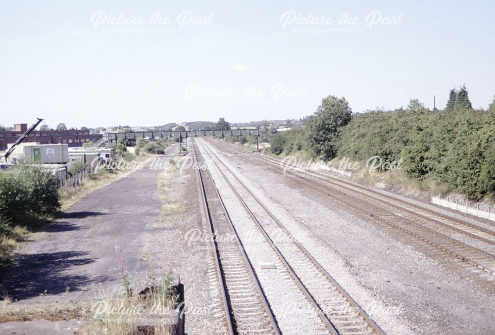 Erewash Valley railway line and site of station, Trowell, c 1995