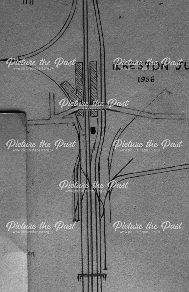 Sketch plan of Ilkeston Junction railway station in 1956