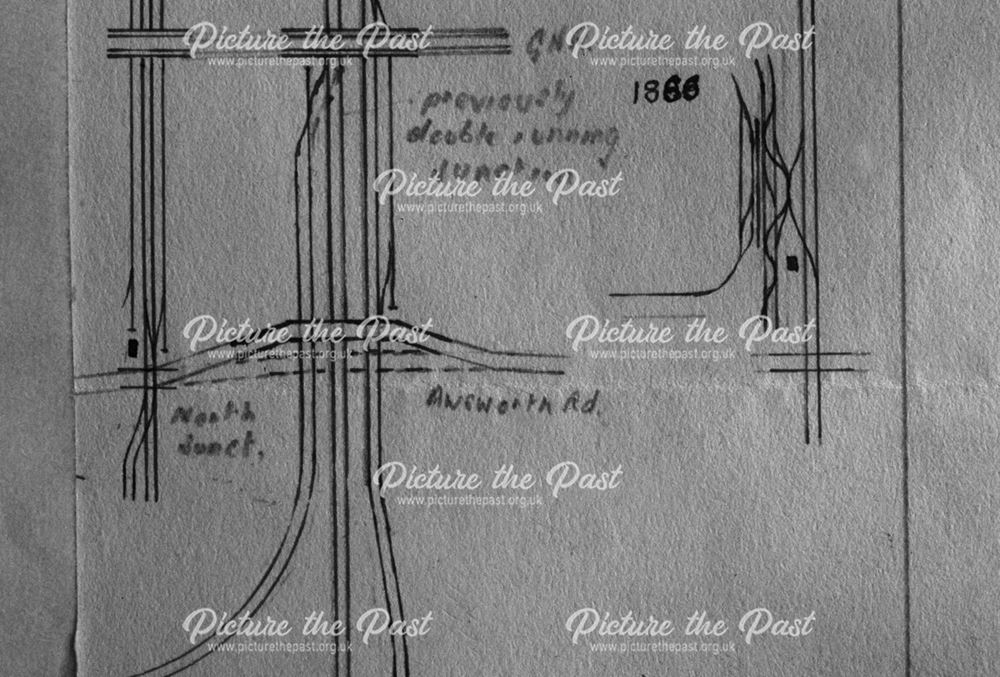 Sketch plans showing the development of of Ilkeston North and Bennerley Junctions, Ilkeston