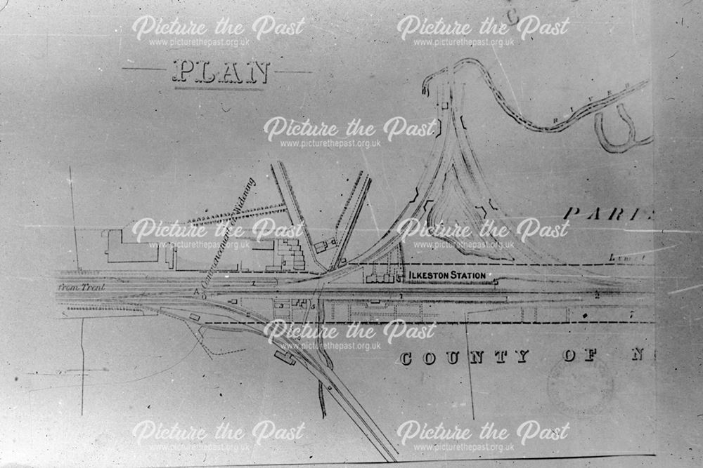 Plan showing Ilkeston Junction railway station, 1870s ?