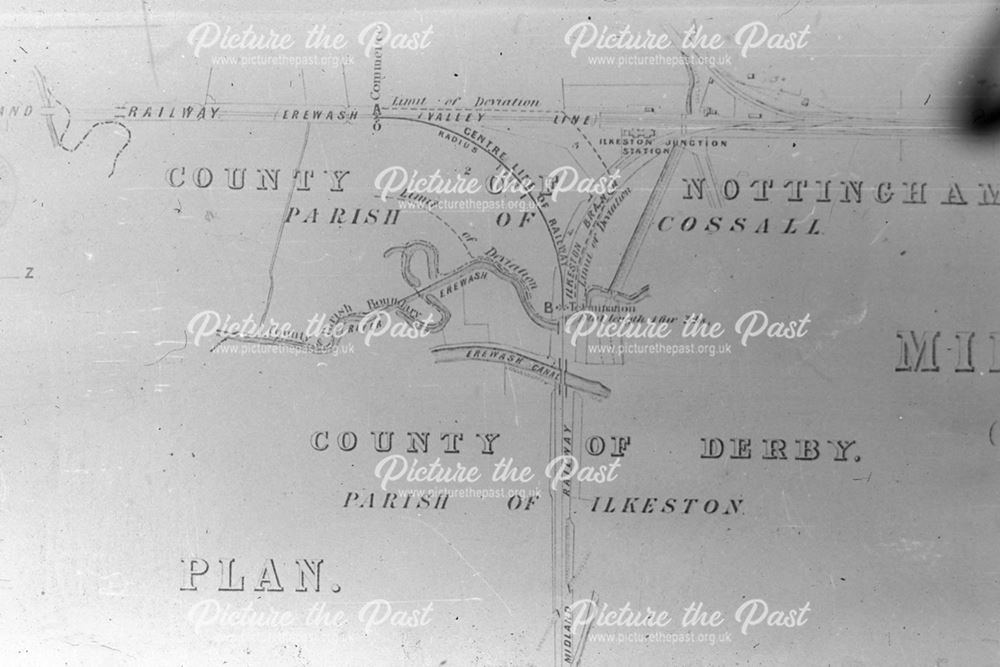 Plan showing the proposed Ilkeston North Curve, Ilkeston Junction, 1879