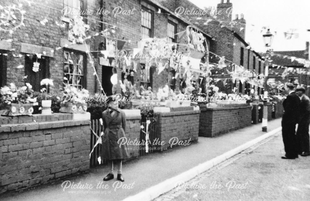 Coronation celebrations, Bridge Street, Cotmanhay, Ilkeston, 1953