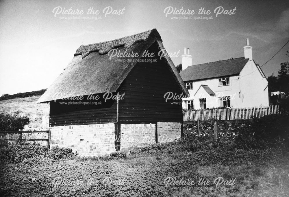 Thatched barn and cottage, Tattle Hill, Dale, pre-1977