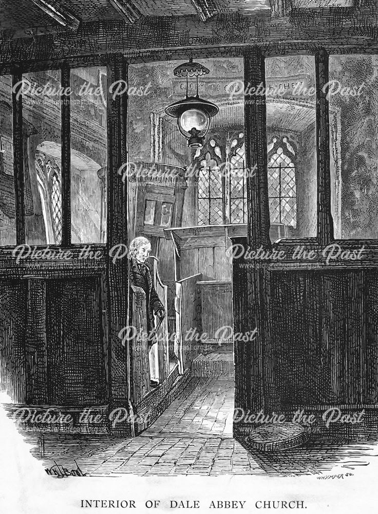 Interior of All Saints Church, Dale, pre-1891