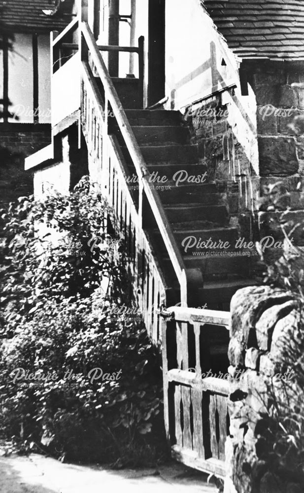 External staircase at All Saints Church, Dale, date unknown