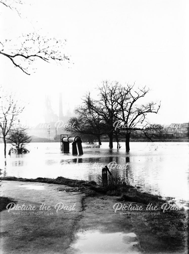 Flooding, Stanton Ironworks, Ilkeston, c 1966