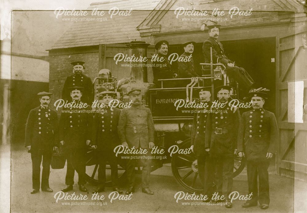 Fire Brigade, Market Place, Ilkeston, 1912