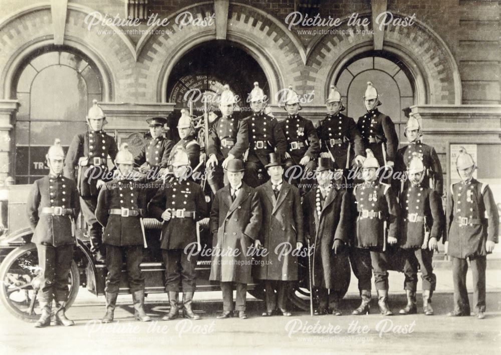 Fire Brigade, Town Hall, Ilkeston, c 1928