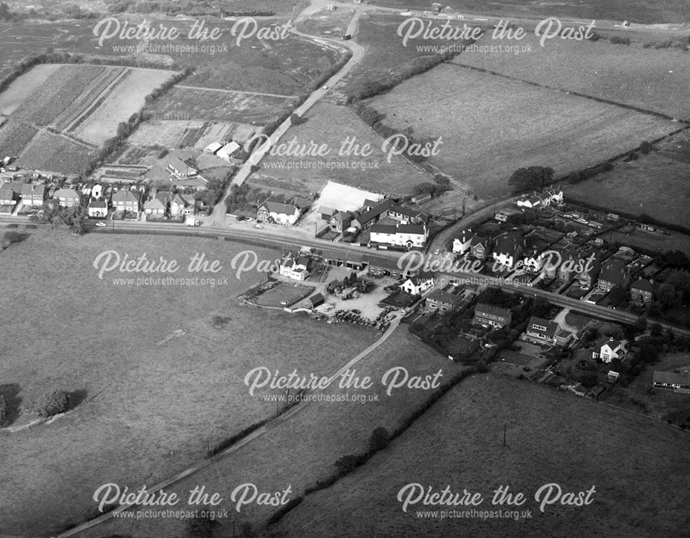 Aerial view showing High Lane, West Hallam, 1970