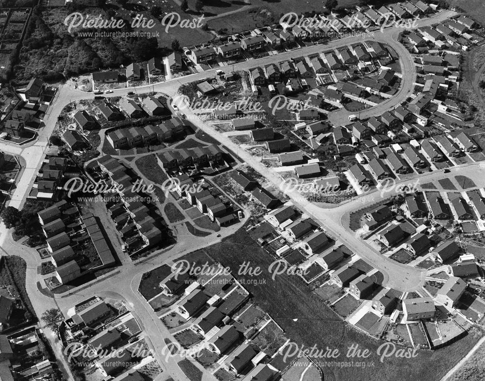 Aerial view showing Park Farm Estate, Larklands, Ilkeston, 1971