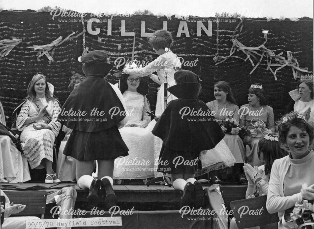 Crowning May Queen at Well Dressing, Hayfield, 1970