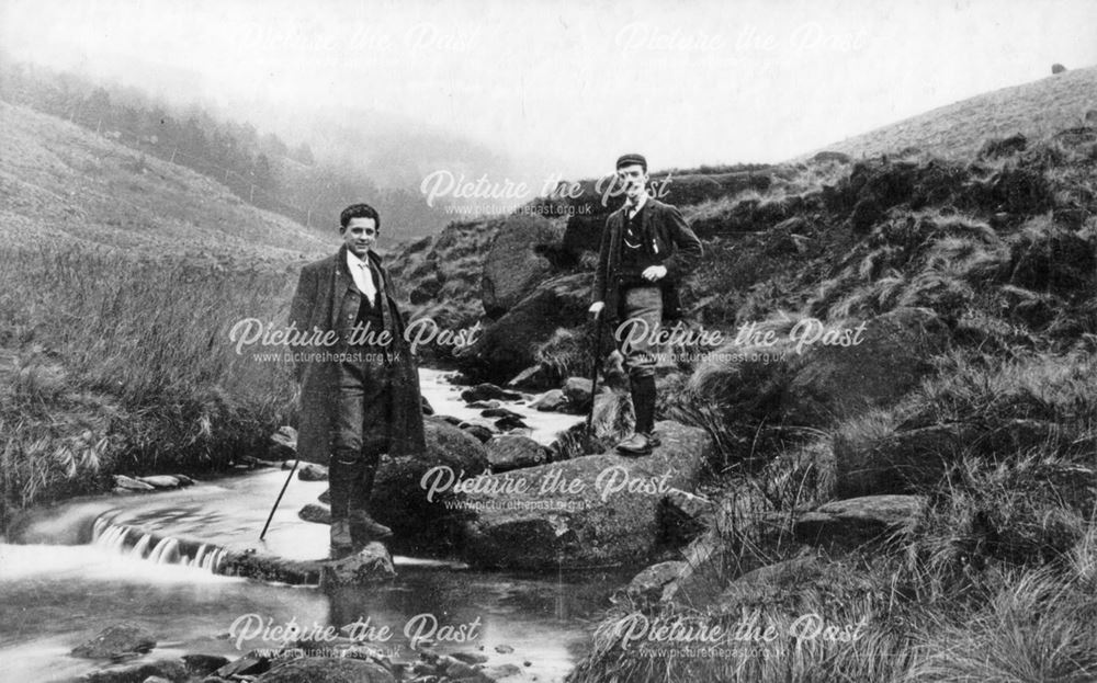Unknown Men at Kinder Clough, near Hayfield, c 1910s