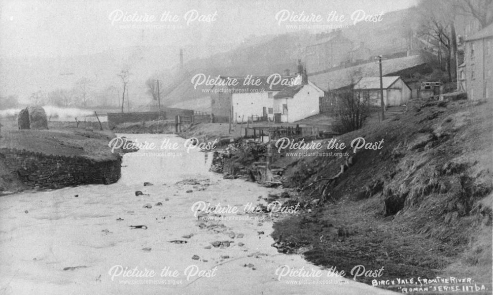 Birch Vale from the River Sett, Birch Vale, c 1910s ?