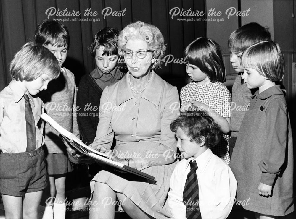 Retirement of MrsJoan Stegall from County Infants School, Buxton, 1975