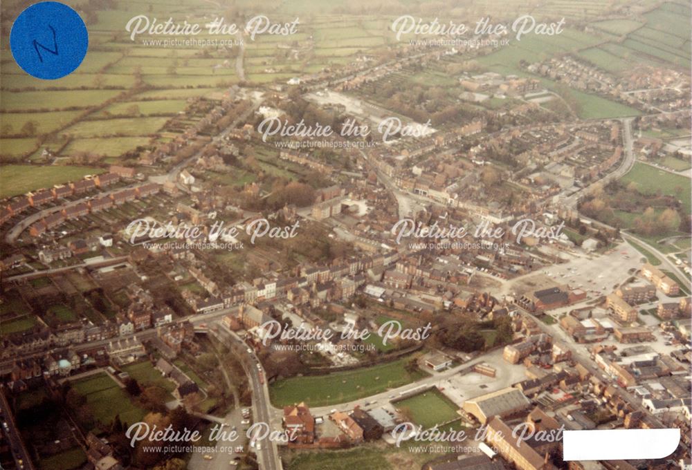 Aerial Photograph, Station Road and King Edward Street Area, with the Bowling green in the foregroun