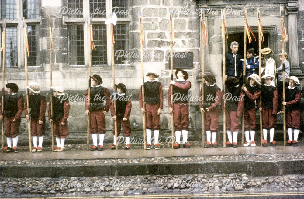 Pike Men outside the old grammar school.