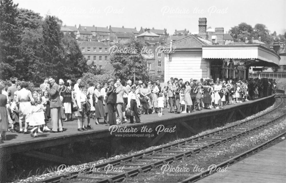 People waiting for a train at Ashbourne Station