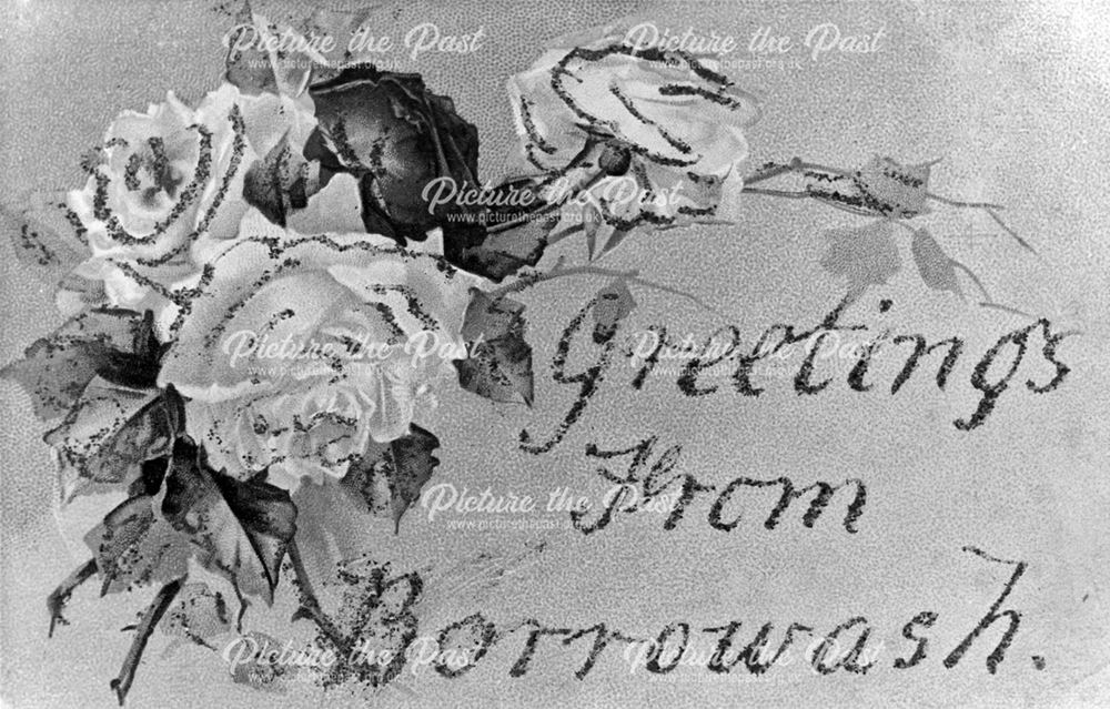'Greetings from Borrowash' postcard