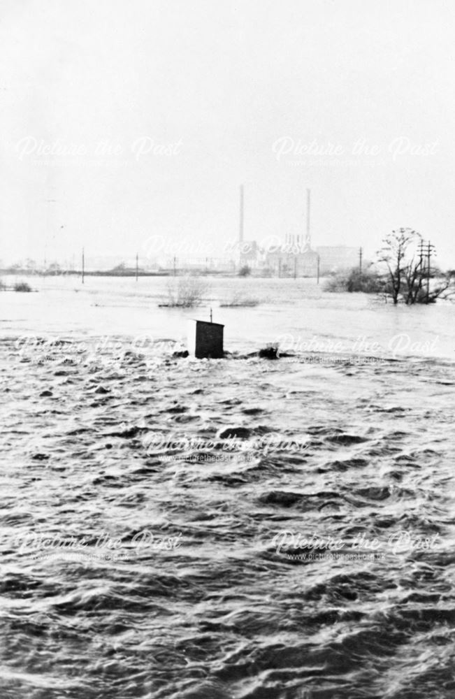 Floods from Power Station Lane, 1960